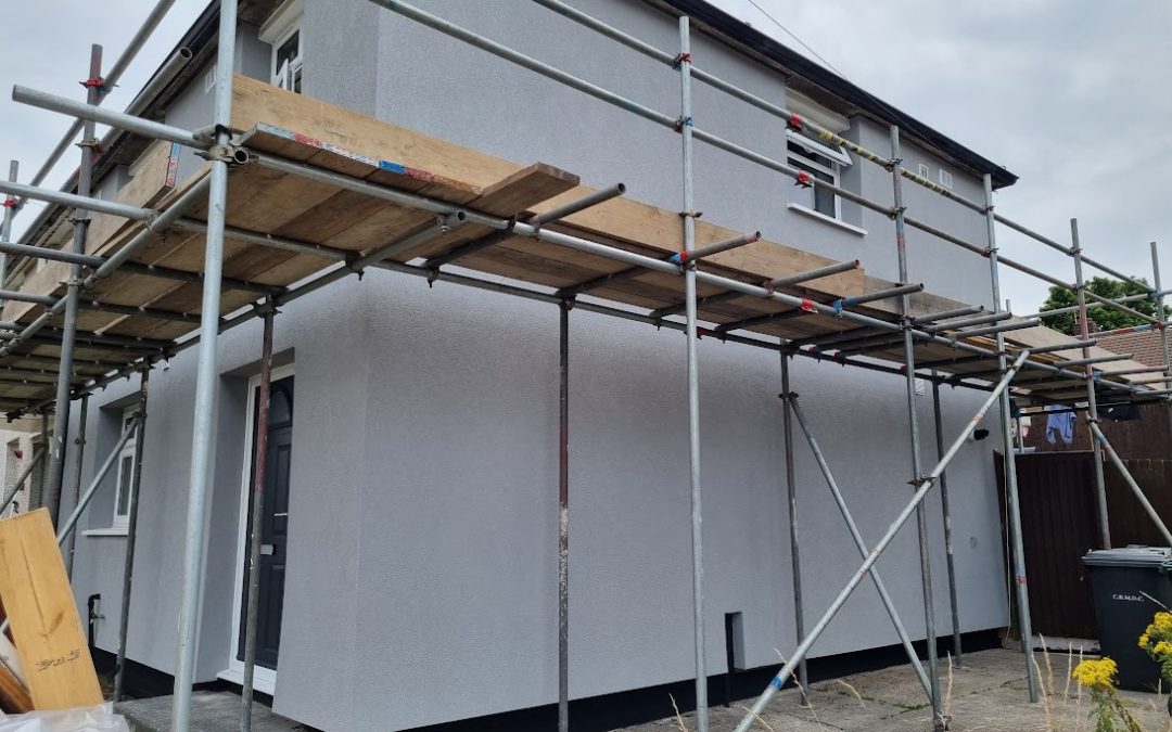 External wall insulation and render project Bradford